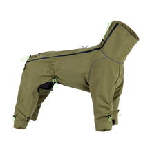 Load image into Gallery viewer, fleece lined, full leg dog trouser suit for winter - olive green