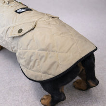 Load image into Gallery viewer, dachshund waterproof quilted coat - fleece lined - pockets