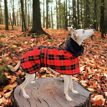 Load image into Gallery viewer, Fleece faux fur lumberjack sighthound coat
