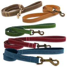 Load image into Gallery viewer, UK made - leather dog leads timberwolf