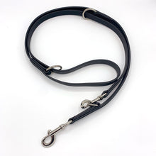 Load image into Gallery viewer, Double ended black leather dog training lead