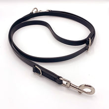 Load image into Gallery viewer, Double ended black leather dog training lead