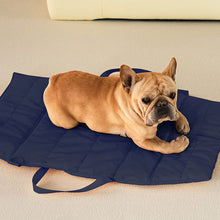 Load image into Gallery viewer, navy folding portable dog bed