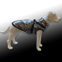 Load image into Gallery viewer, Silver space suit dog coat with built in harness
