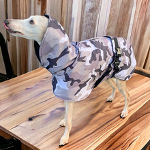 Load image into Gallery viewer, Camouflage whippet and greyhound coats with harness hole
