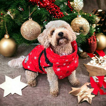 Load image into Gallery viewer, Snowflake Quilted Waterproof Dog Coat with Built in Harness