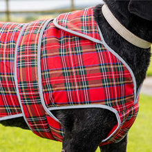 Load image into Gallery viewer, red tartan dog coat