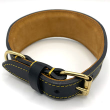 Load image into Gallery viewer, Traditional fish tail leather sighthound collars with brass fittings