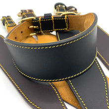 Load image into Gallery viewer, Traditional fish tail leather sighthound collars with brass fittings