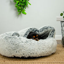 Load image into Gallery viewer, dog cave beds. super plush and cosy