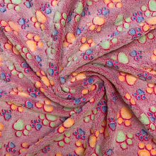 Load image into Gallery viewer, pink paw print super soft pet blanket