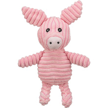 Load image into Gallery viewer, Pink plush toy with a striped pattern on a white background
