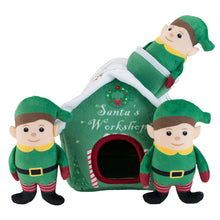 Load image into Gallery viewer, santas workshop with elves xmas dog toy