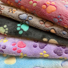 Load image into Gallery viewer, soft paw print pet blankets