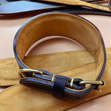 Load image into Gallery viewer, Traditional fish tail leather sighthound collars with brass fittings