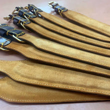 Load image into Gallery viewer, Traditional fish tail leather sighthound collars with brass fittings