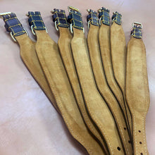 Load image into Gallery viewer, Traditional fish tail leather sighthound collars with brass fittings