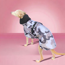 Load image into Gallery viewer, Camouflage whippet and greyhound coats with harness hole