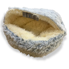 Load image into Gallery viewer, dog cave beds. super plush and cosy slate grey