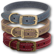 Load image into Gallery viewer, Real Leather Dog Collars. British made. Choice of colours