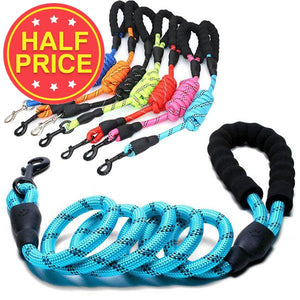 rope dog leash. with reflective detailing. available in various colours with padded handle