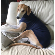 Load image into Gallery viewer, Harold - greyhound pyjamas - dressing gown in navy

