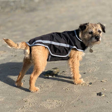 Load image into Gallery viewer, ripstop waterproof dog coat with reflective, chest protection and Velcro fastener 
