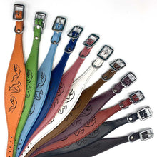 Load image into Gallery viewer, leather whippet collars with etched design