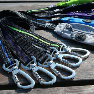 Reflective leash heavy duty clip and built in poop bag