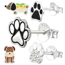 Load image into Gallery viewer, dog earrings collection. sterling silver jewellery for the dog lovers