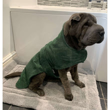 Load image into Gallery viewer, dog towels uk. a towelling material cut into the shape of a dog robe for the best of both worlds
