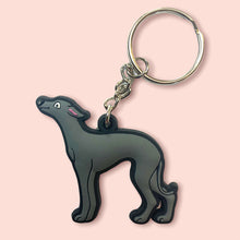 Load image into Gallery viewer, blue/grey sighthound keyring, rubber keychain, perfect gift
