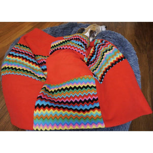zigzag and red double thick fleece extra warm pet blankets and throws