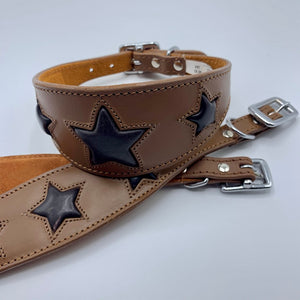 whippet leather collars, with star design
