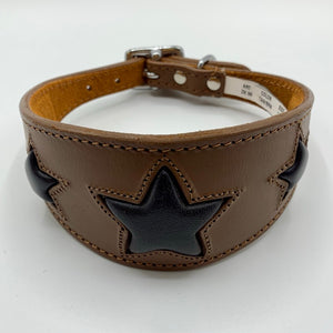 traditional wide greyhound collars - leather, wide and padded for comfort