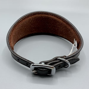 brown leather trendy whippet collar. Padded and stitched. Also sizes available for greyhound