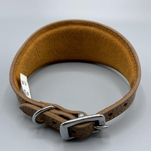 Padded leather whippet, greyhound, lurcher, iggy collars. Top quality plain design collars 