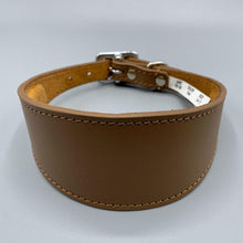 Load image into Gallery viewer, Tan coloured leather greyhound collars. Also sizes for whippet, saluki, greyhound
