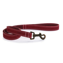 Load image into Gallery viewer, Bridle-leather red dog lead. Made in the UK
