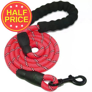 red rope lead with padded handle