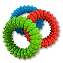 Load image into Gallery viewer, TPR rubber dog ring toy with spikes for gum care