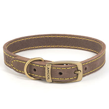 Load image into Gallery viewer, Brown bridle leather dog collar. Made in the UK