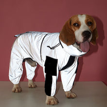 Load image into Gallery viewer, Dog mud suit. Fully reflective, waterproof with zip fastener and hood
