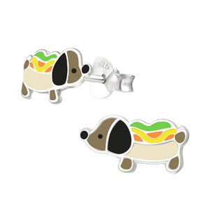 hot dog novelty earrings. ideal for children or just for fun. 925 sterling sliver