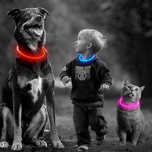 Load image into Gallery viewer, usb rechargeable dog collars. safety at night and in the dark. available in several colours