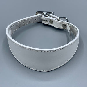 white leather greyhound collar / best whippet leather collars