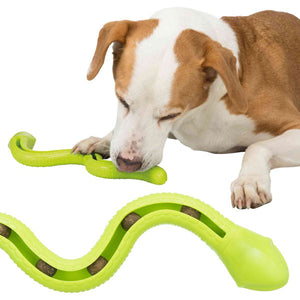 Treat filled dog toy snake