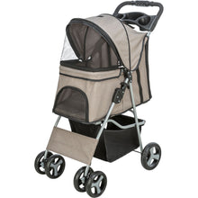 Load image into Gallery viewer, Pet stroller with beige and black design on a white background
