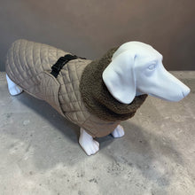 Load image into Gallery viewer, Andora - Quilted Dachshund Coat with Fleece Neck
