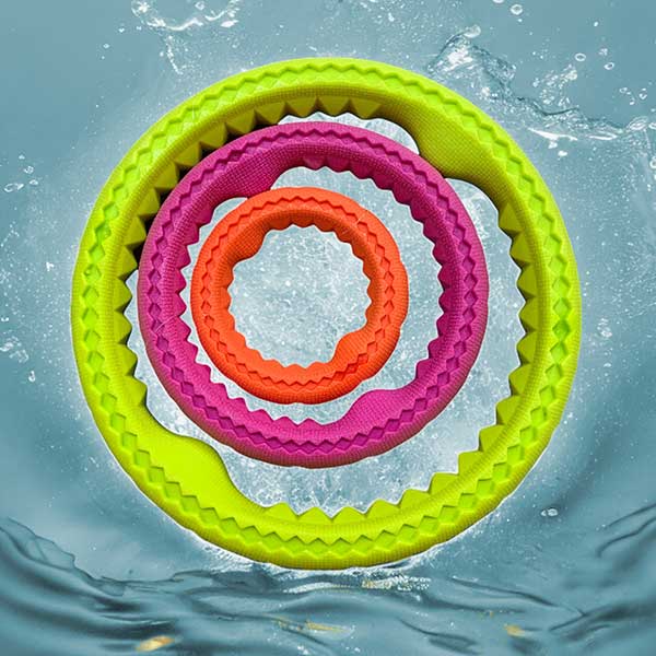 Aqua ring floating dog toy